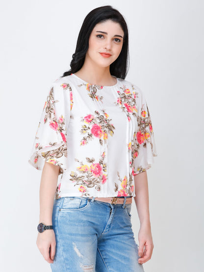 SCORPIUS floral print top