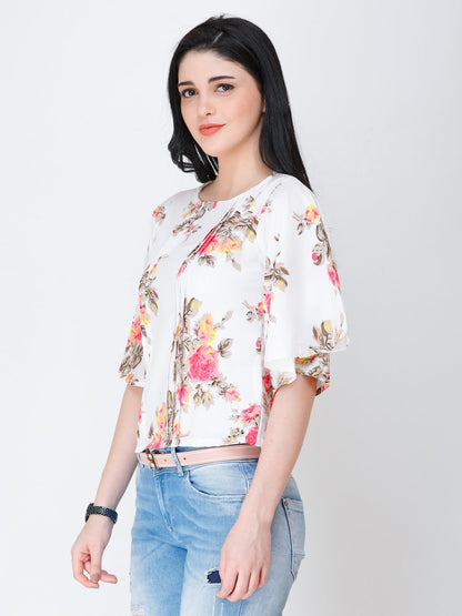 SCORPIUS floral print top