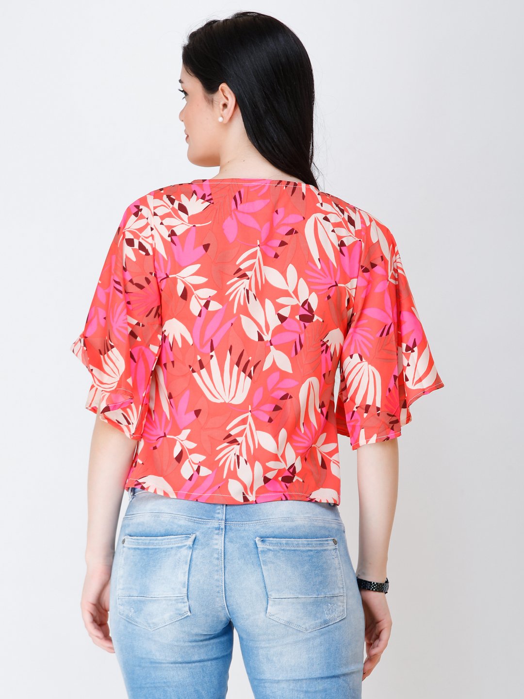 SCORPIUS floral print top