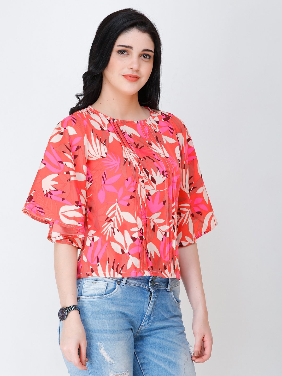SCORPIUS floral print top