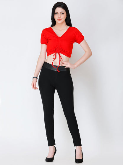 SCORPIUS Red styled front crop top