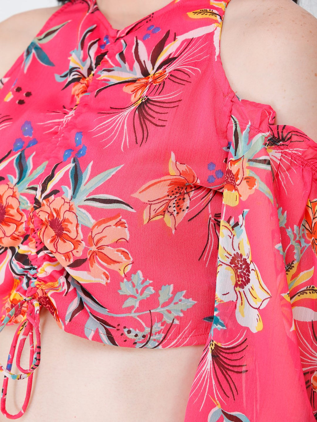 SCORPIUS Pink printed crop top