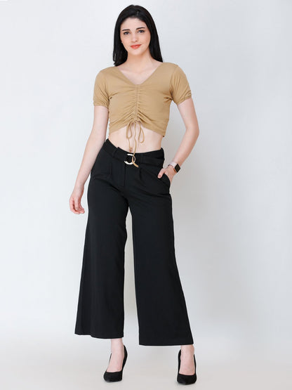 SCORPIUS Gold styled front crop top