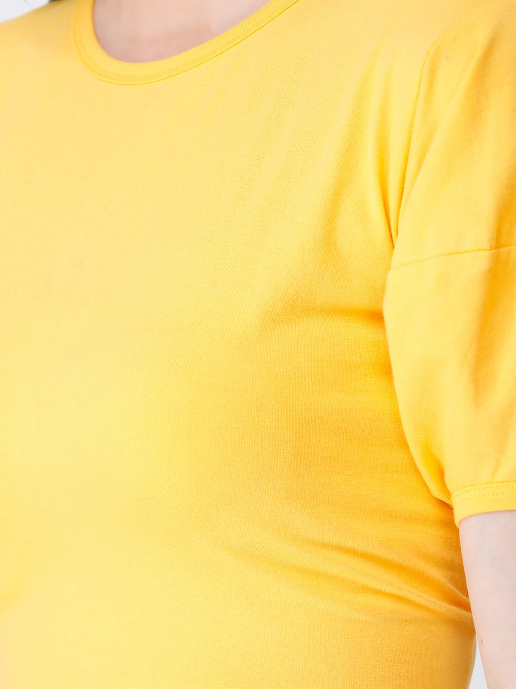 SCORPIUS yellow puff sleeve crop top