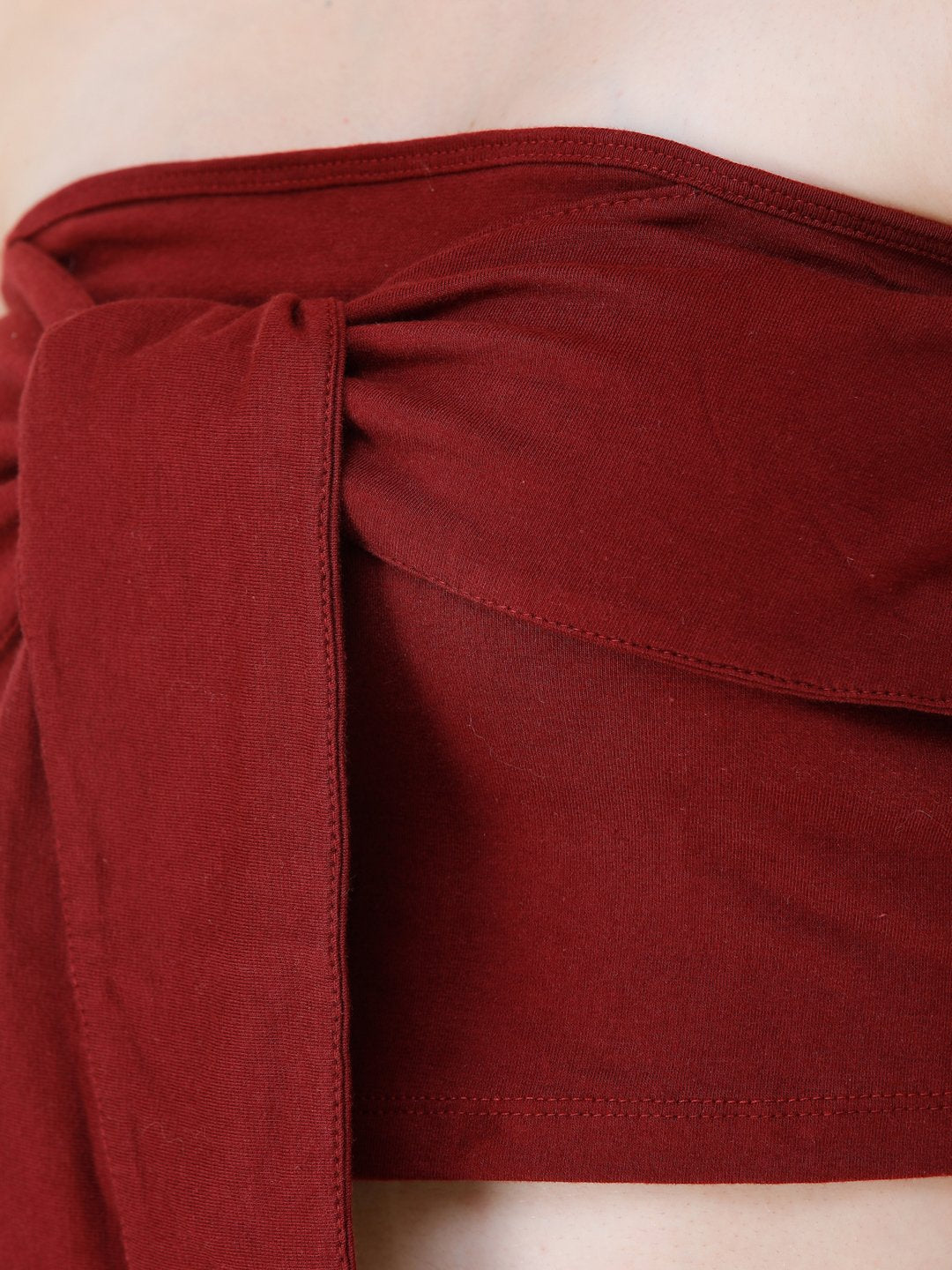 SCORPIUS Maroon knot tube top
