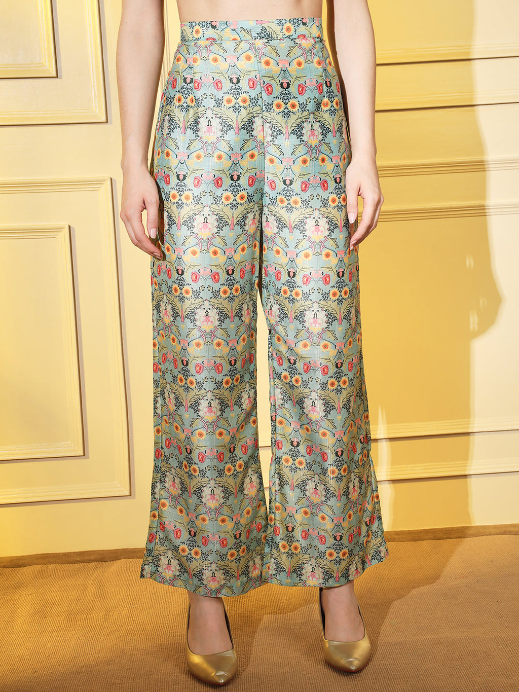 Charming Green Printed Coord Set in Pure Muslin | Hues of India