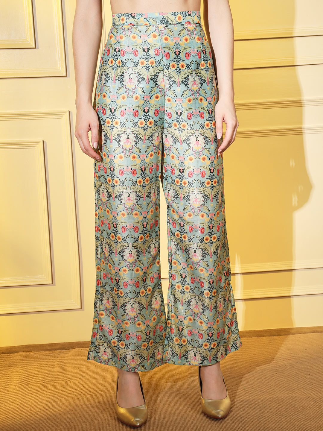 Charming Green Printed Coord Set in Pure Muslin | Hues of India
