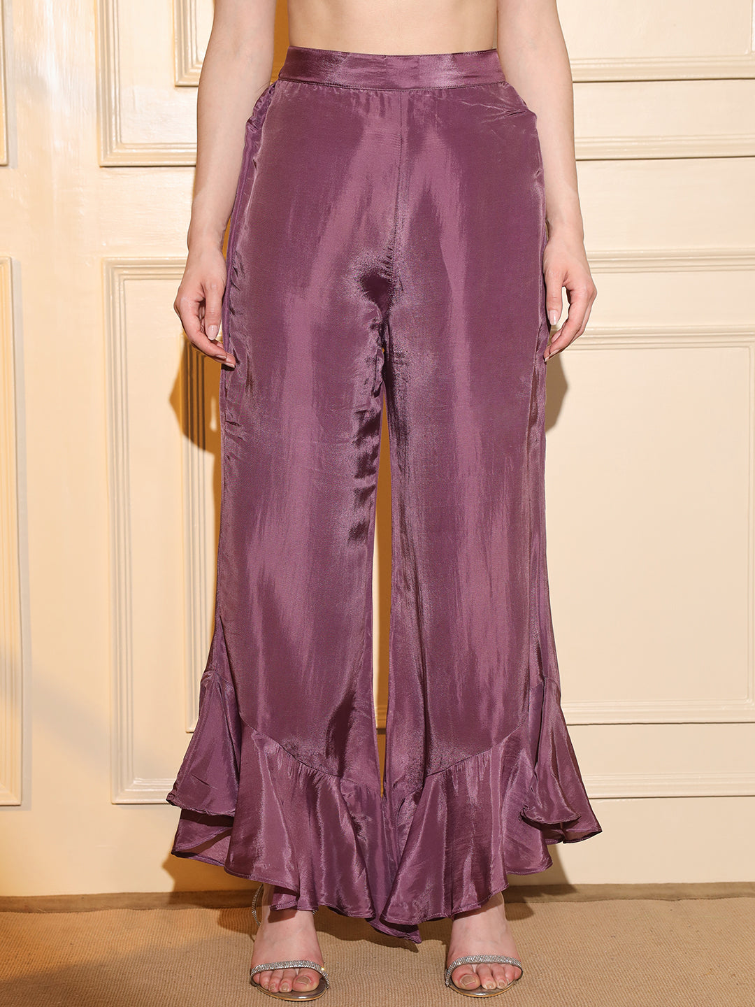Lavender Hand-Embroidered Co-ord Set for Women | Hues of India
