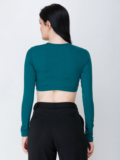 SCORPIUS Teal crop top