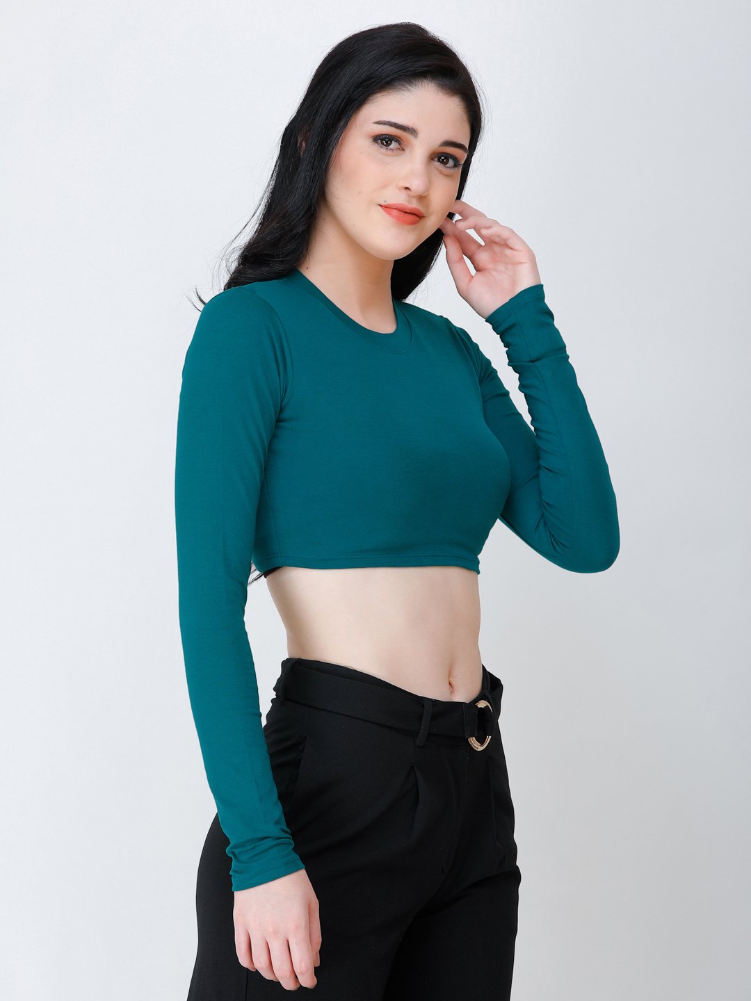 SCORPIUS Teal crop top