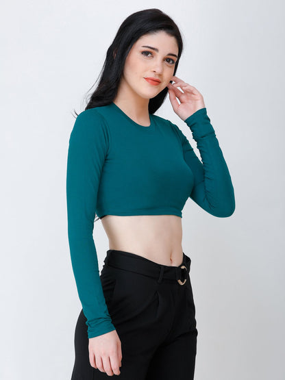 SCORPIUS Teal crop top