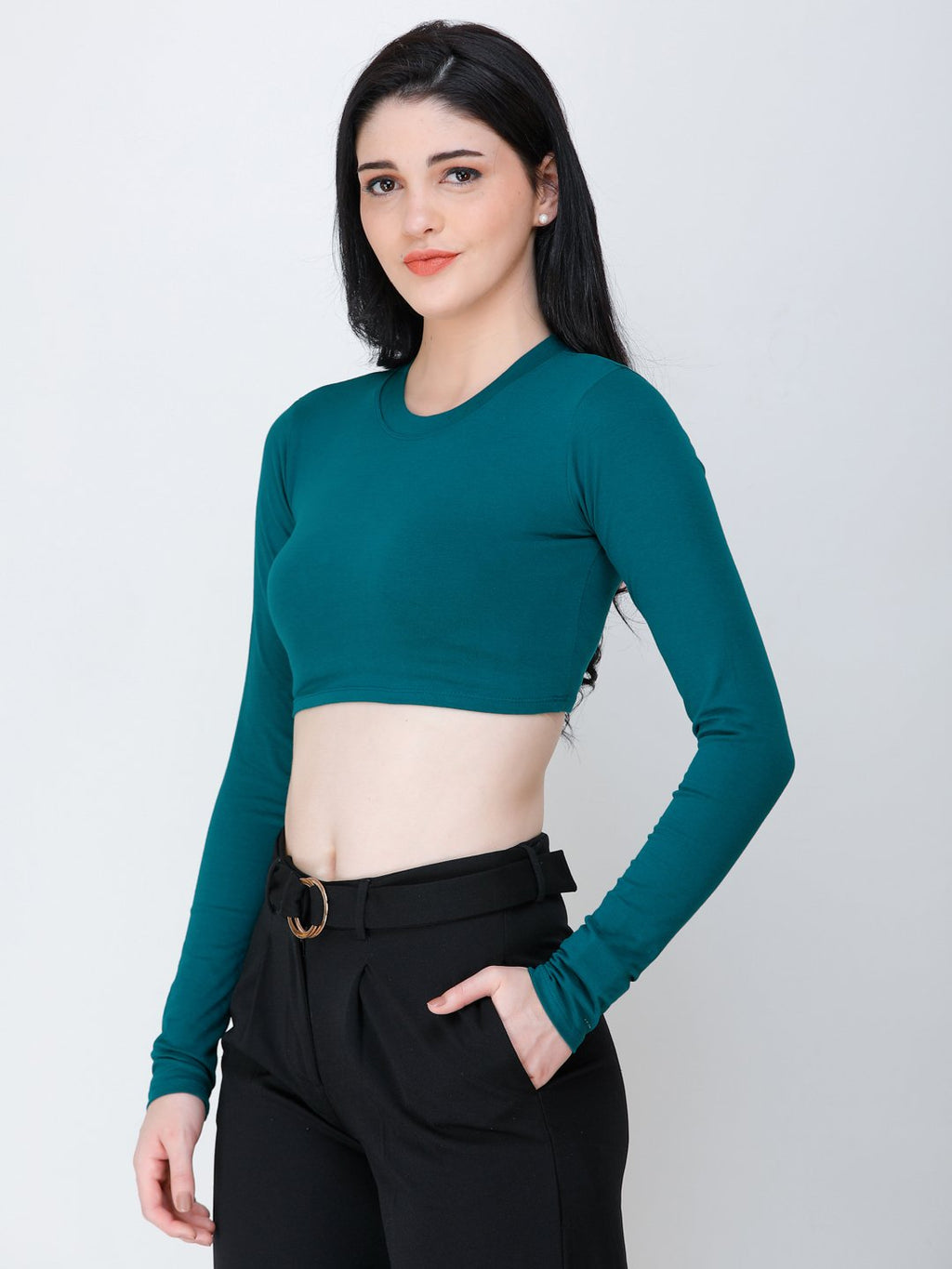 SCORPIUS Teal crop top