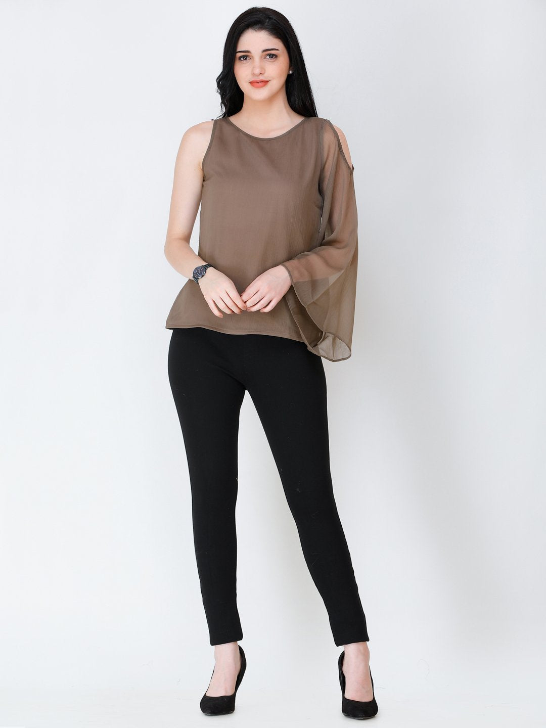 SCORPIUS one shoulder solid top