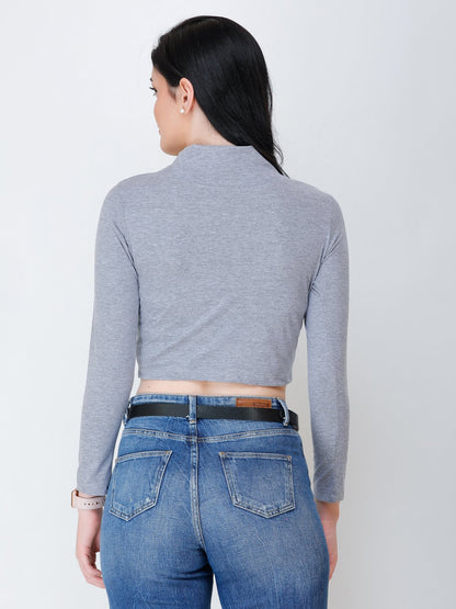 SCORPIUS high neck grey top
