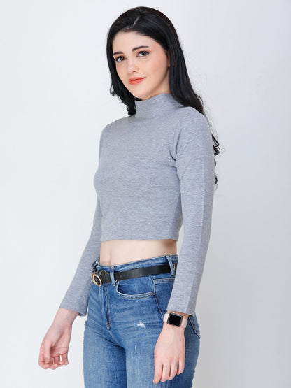 SCORPIUS high neck grey top
