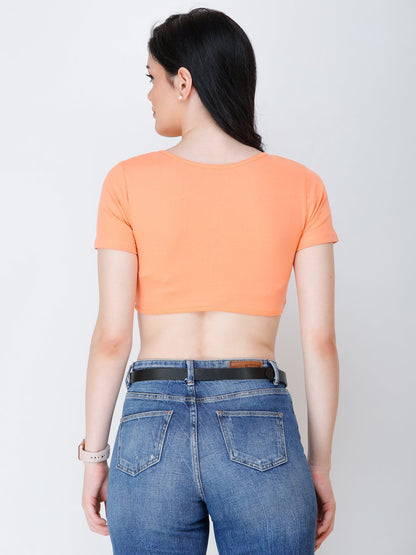 SCORPIUS orange knotted crop top