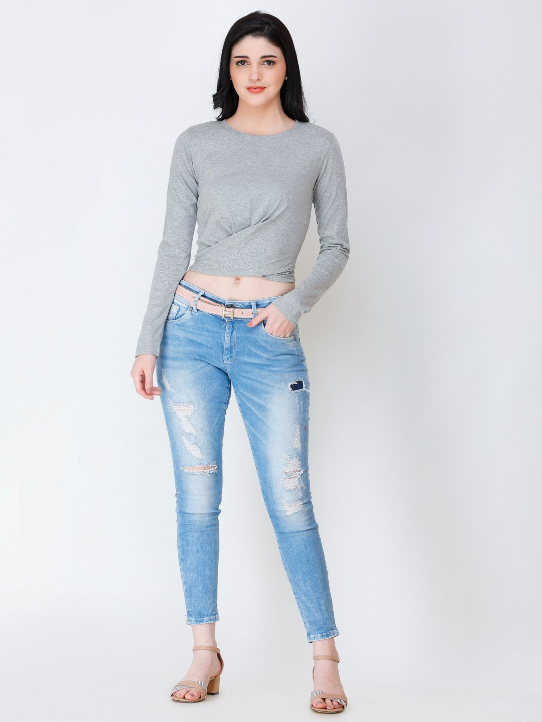 SCORPIUS Grey crop top