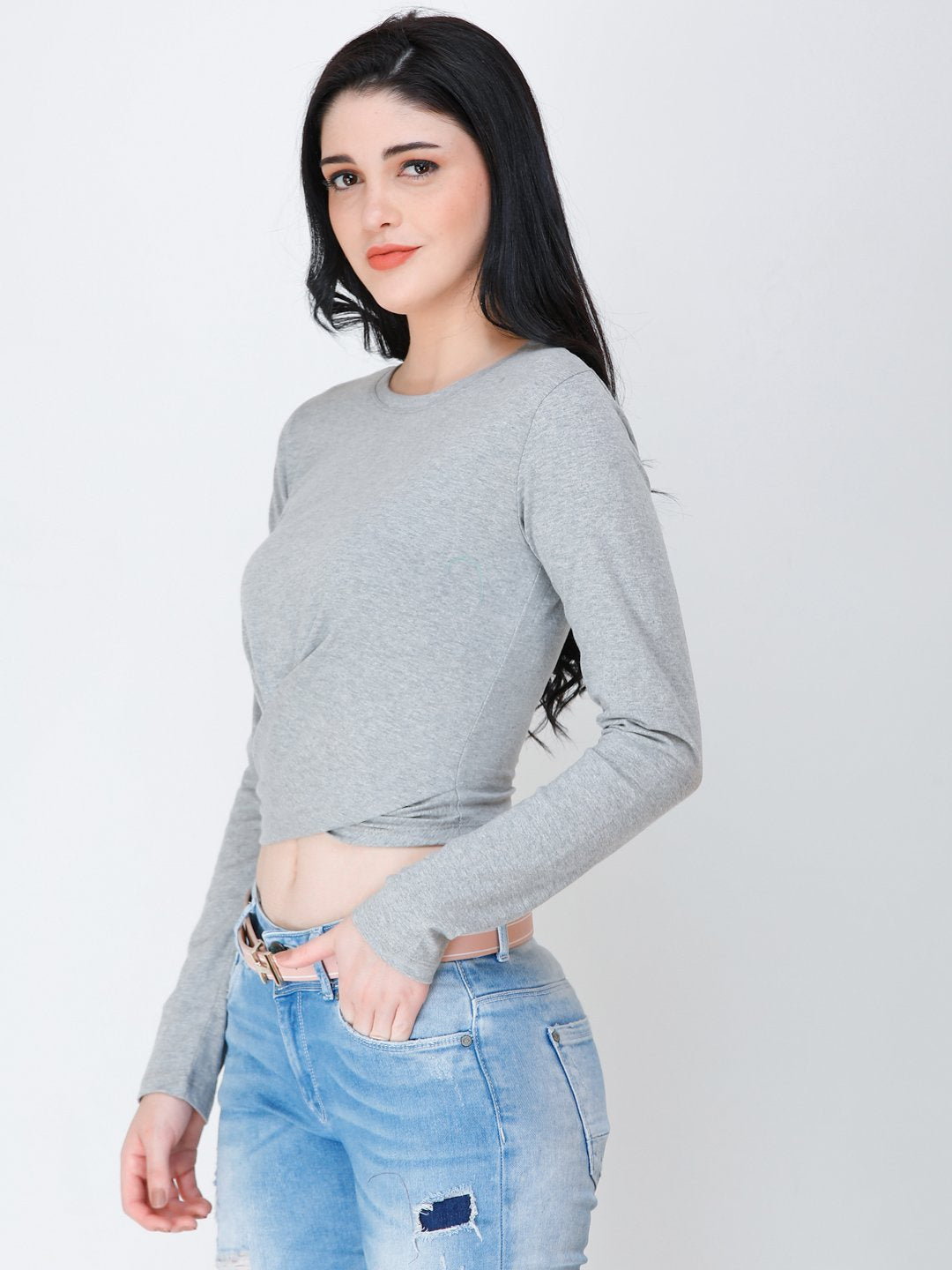 SCORPIUS Grey crop top
