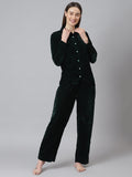 Cation Green Velvet Night Suit