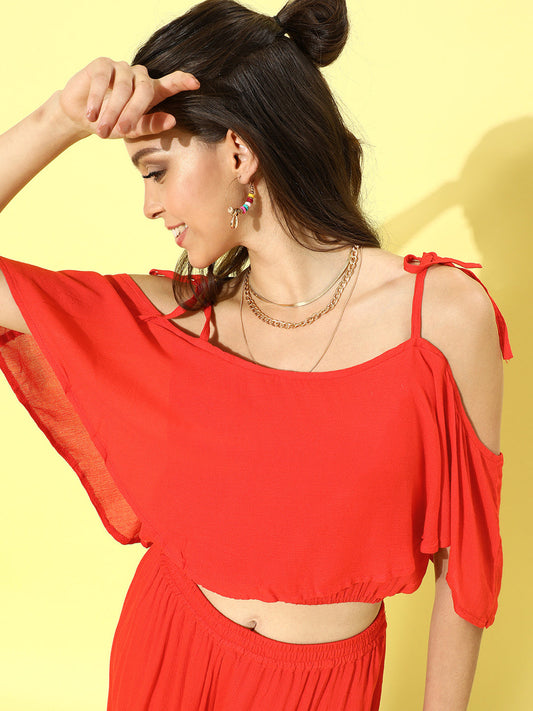 Cation Solid Red Clothing Set