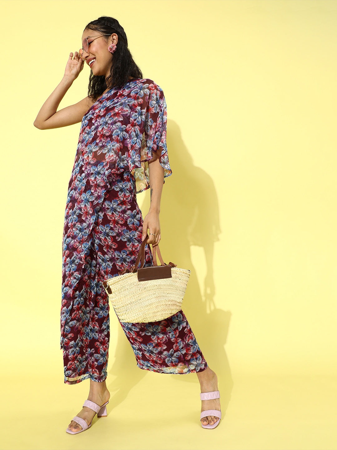 Cation Printed Maroon Clothing Set