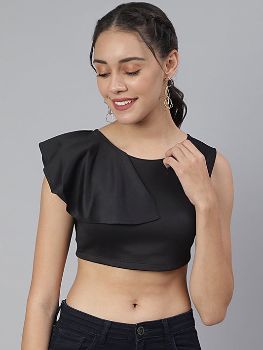 SCORPIUS Black solid croptop