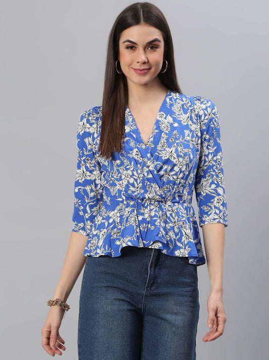 Blue Floral Top