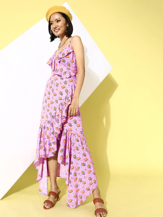 SCORPIUS Rayon Printed Maxi Dress