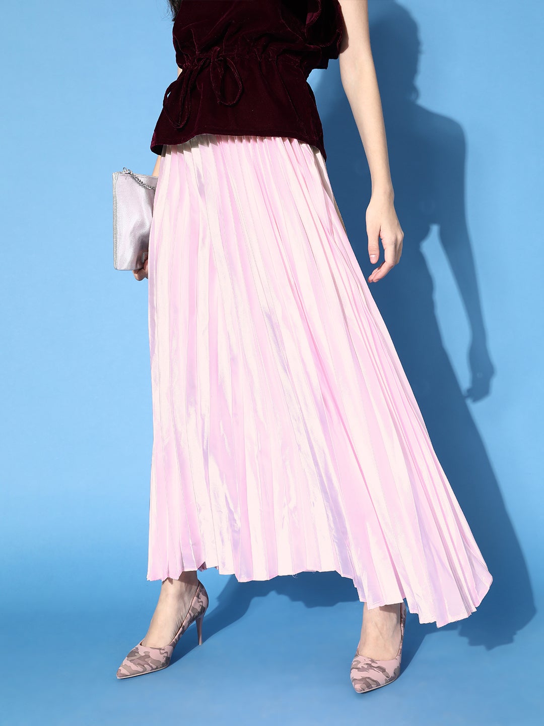 Pink Satin Skirt