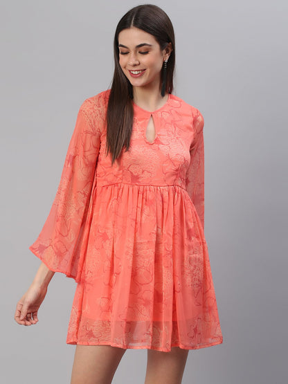Printed Orange Dress