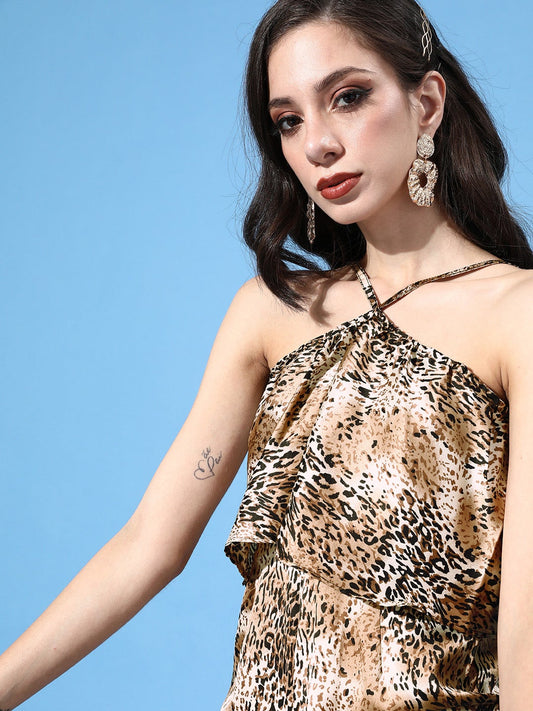 Cation Printed Satin Jumpsuit