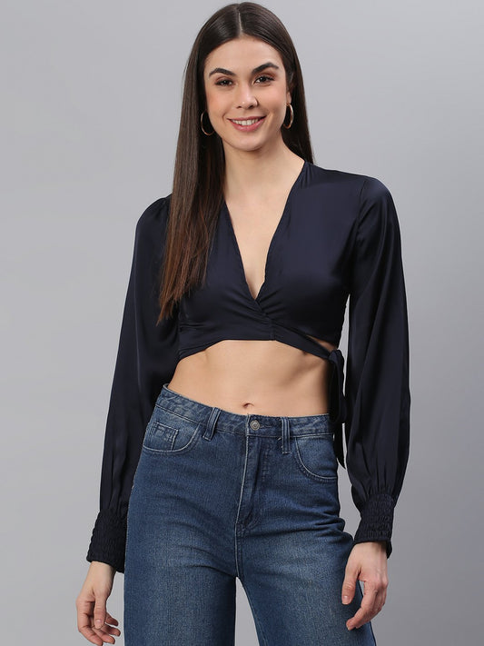 Designer Solid Navy Top