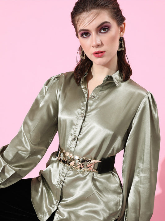 SCORPIUS Gold Satin shirt