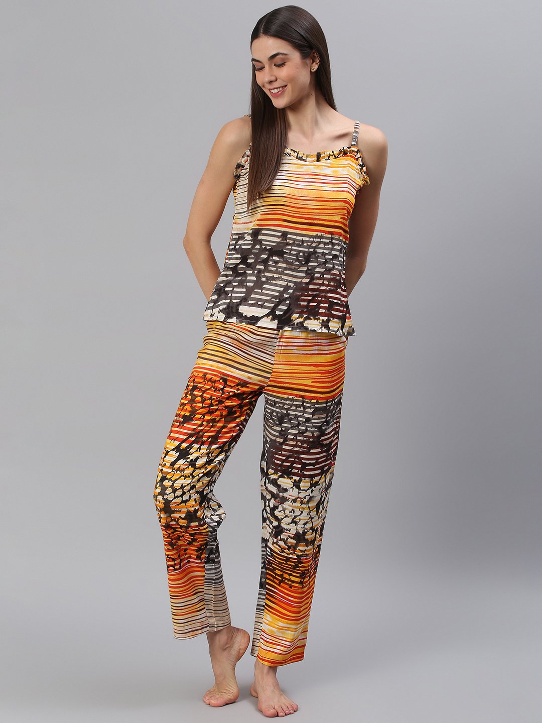 Cation Orange Strap Night Suit