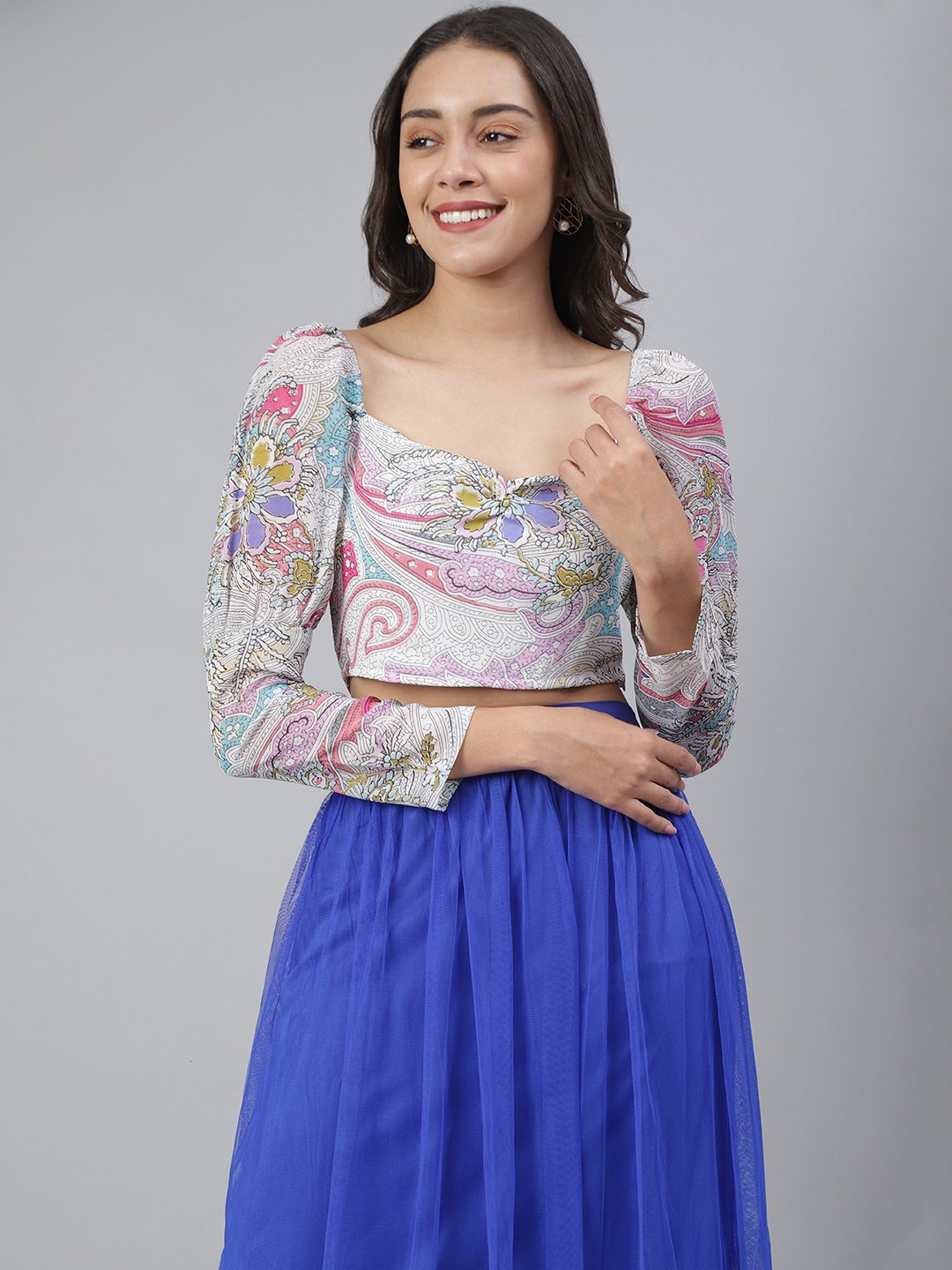 SCORPIUS Multicolor Printed croptop