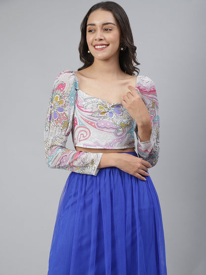 SCORPIUS Multicolor Printed croptop