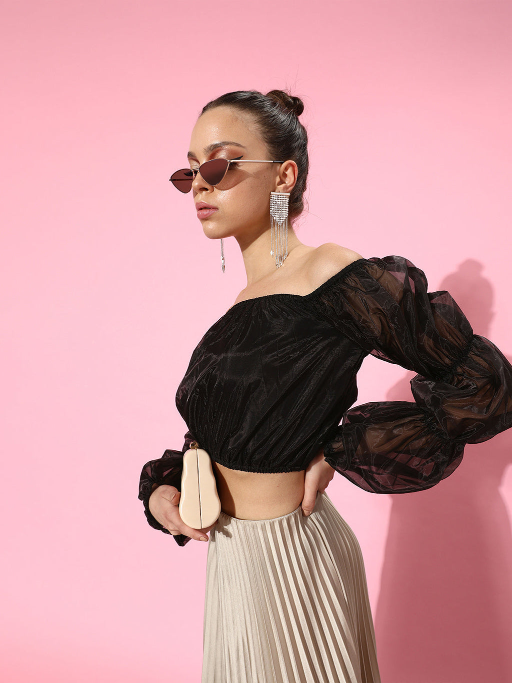 SCORPIUS Black Organza Top