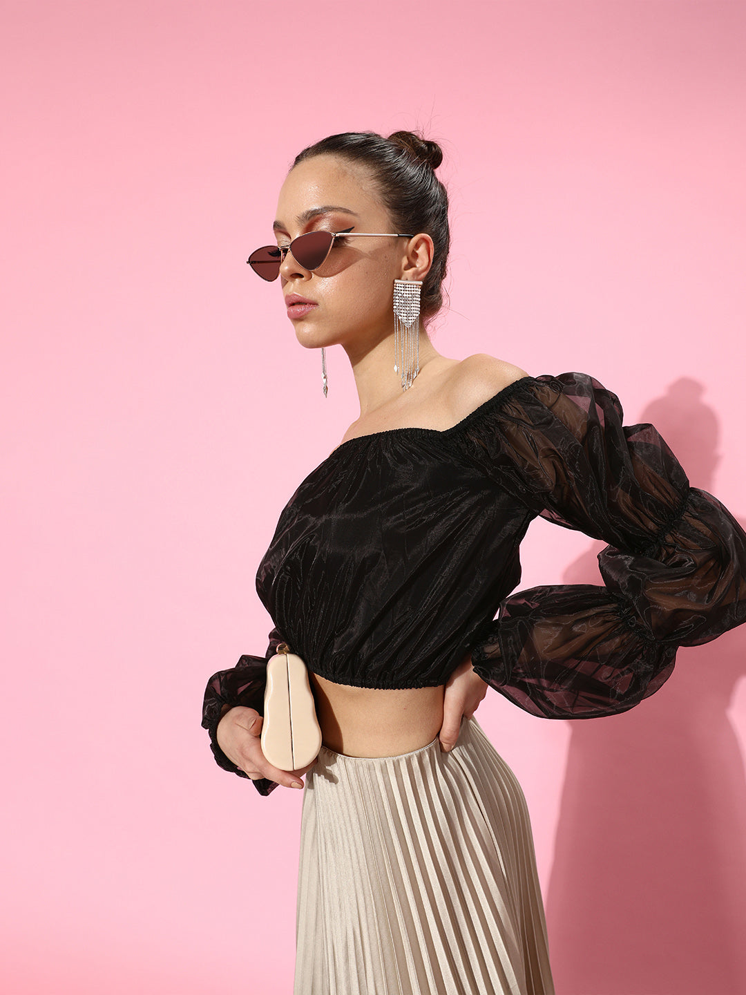 SCORPIUS Black Organza Top