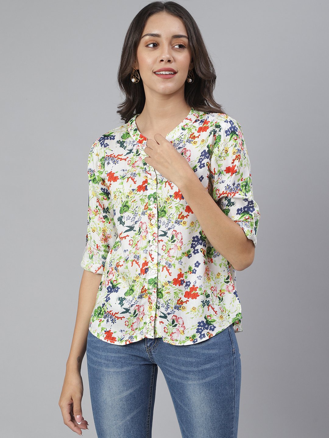 Scorpius Multicolor Floral Rayon Shirt