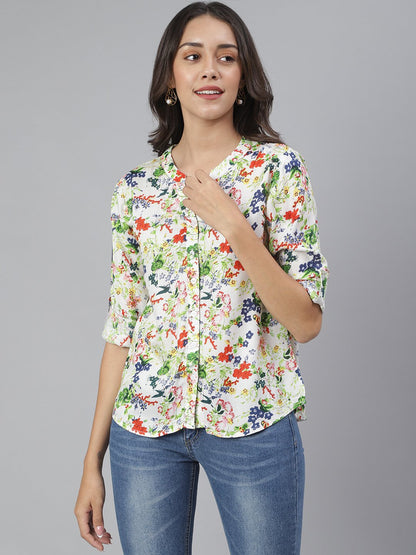 Scorpius Multicolor Floral Rayon Shirt