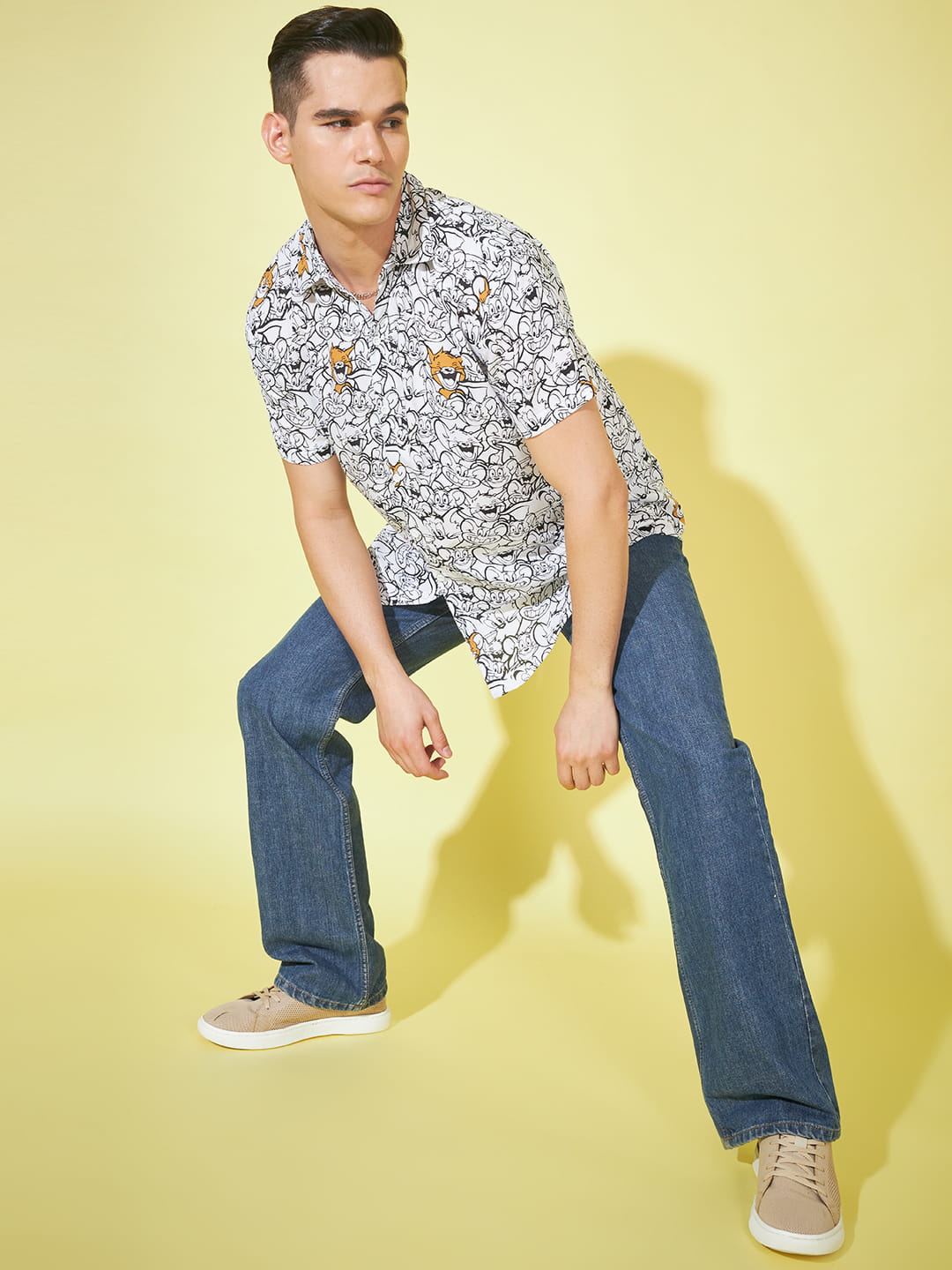 Playful Whimsy: Cartoon Printed Shirt