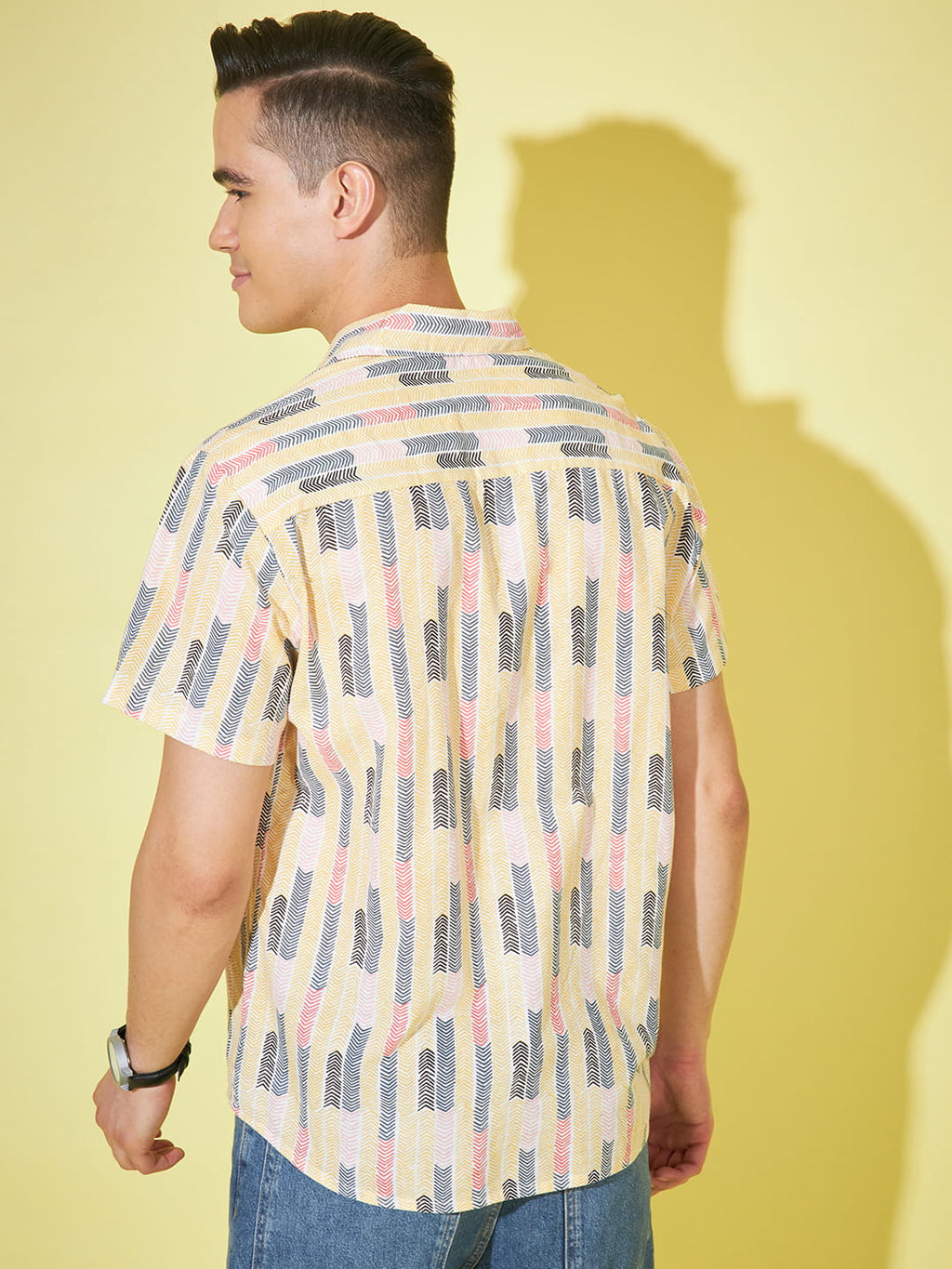 Kaleidoscope Whispers: Off-White Base Multicolor Printed Shirt