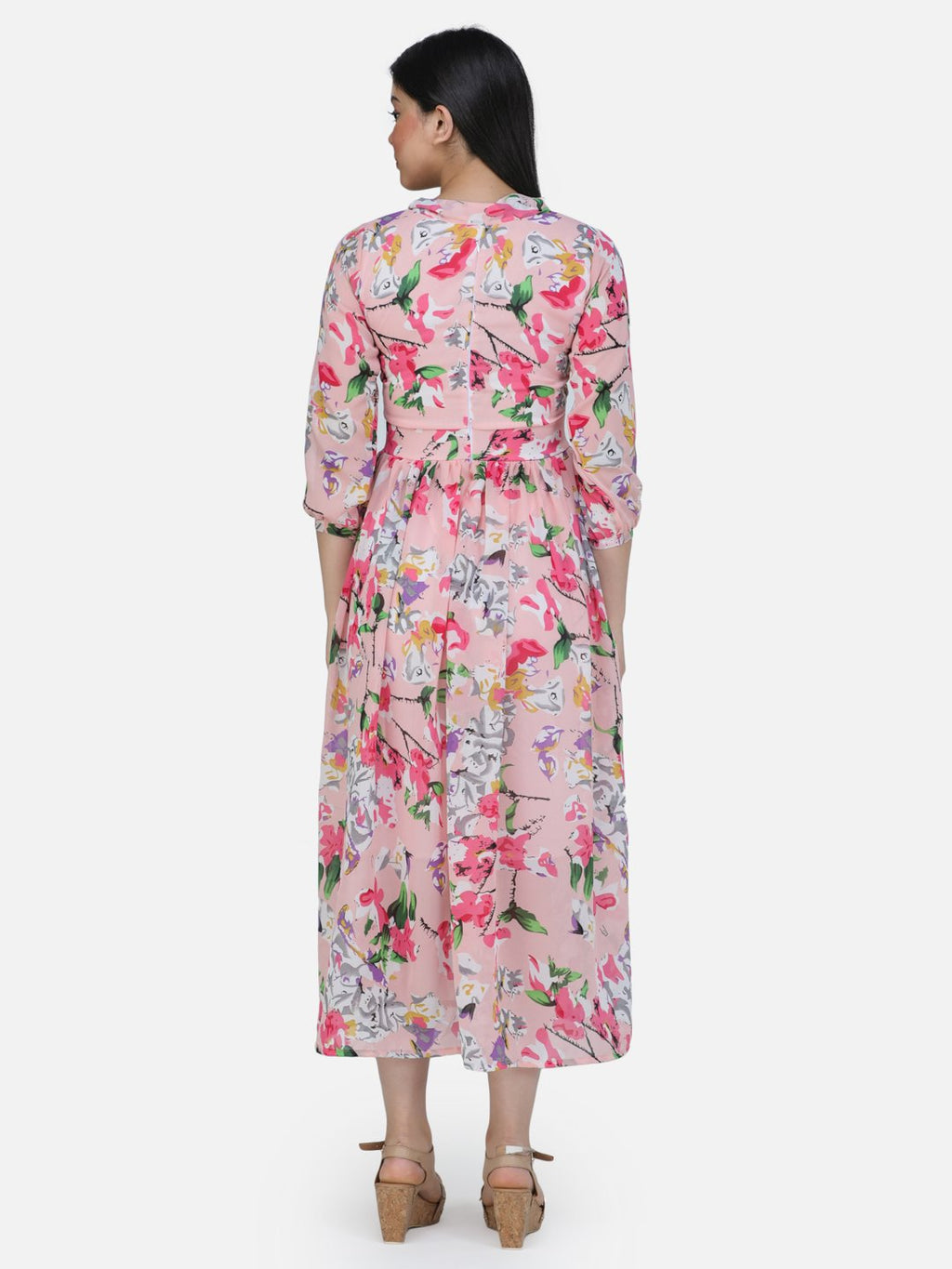 SCORPIUS PINK printed Midi dress