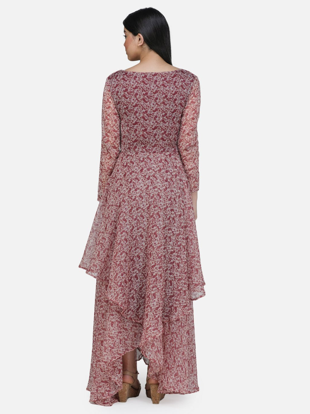 SCORPIUS Printed Full sleeve Layered dress