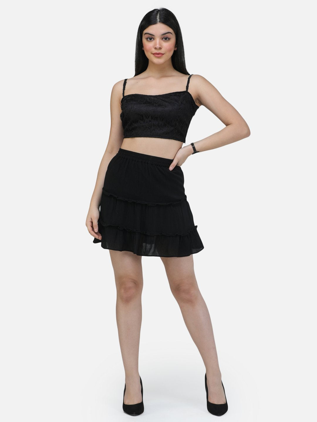 SCORPIUS Black Short skirt
