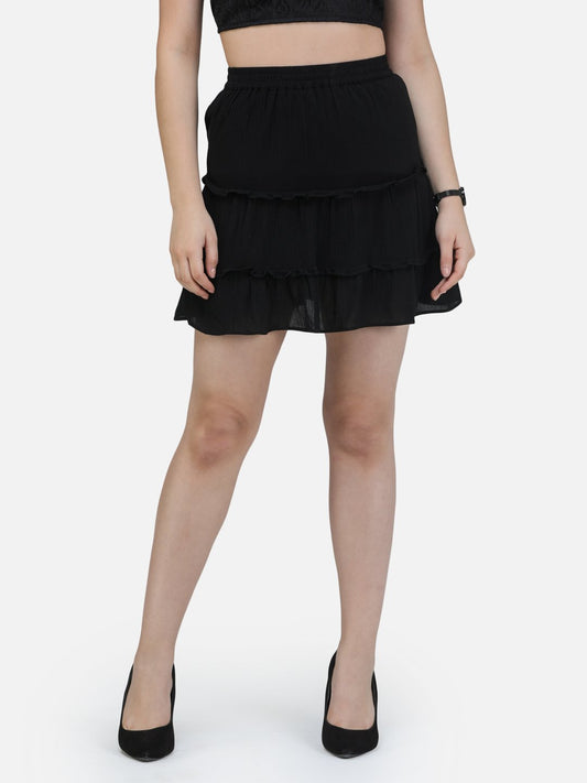 SCORPIUS Black Short skirt