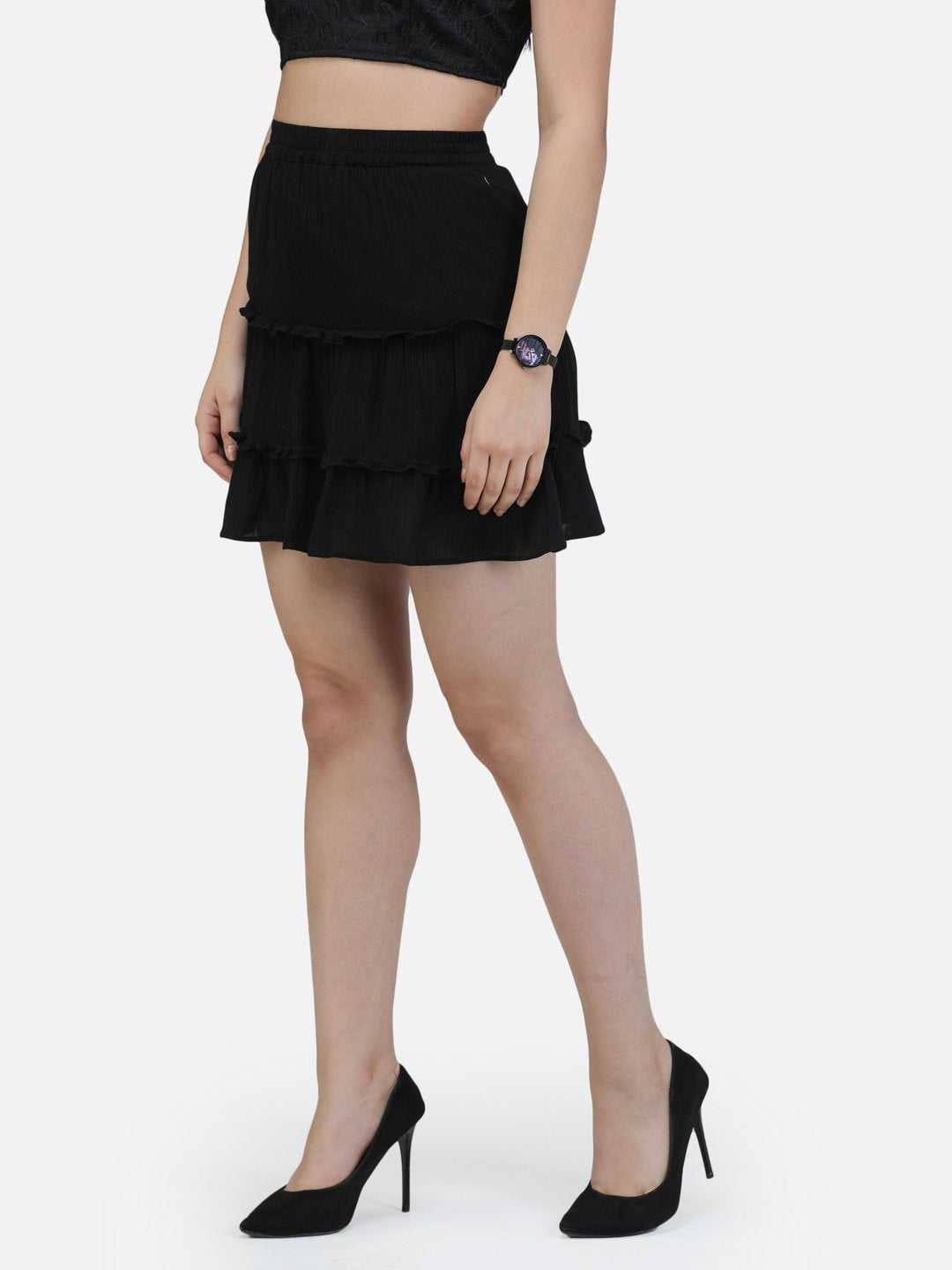 SCORPIUS Black Short skirt