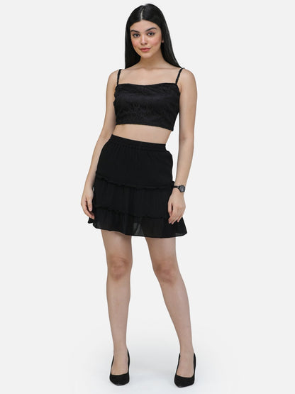 SCORPIUS BLACK NET CROP TOP