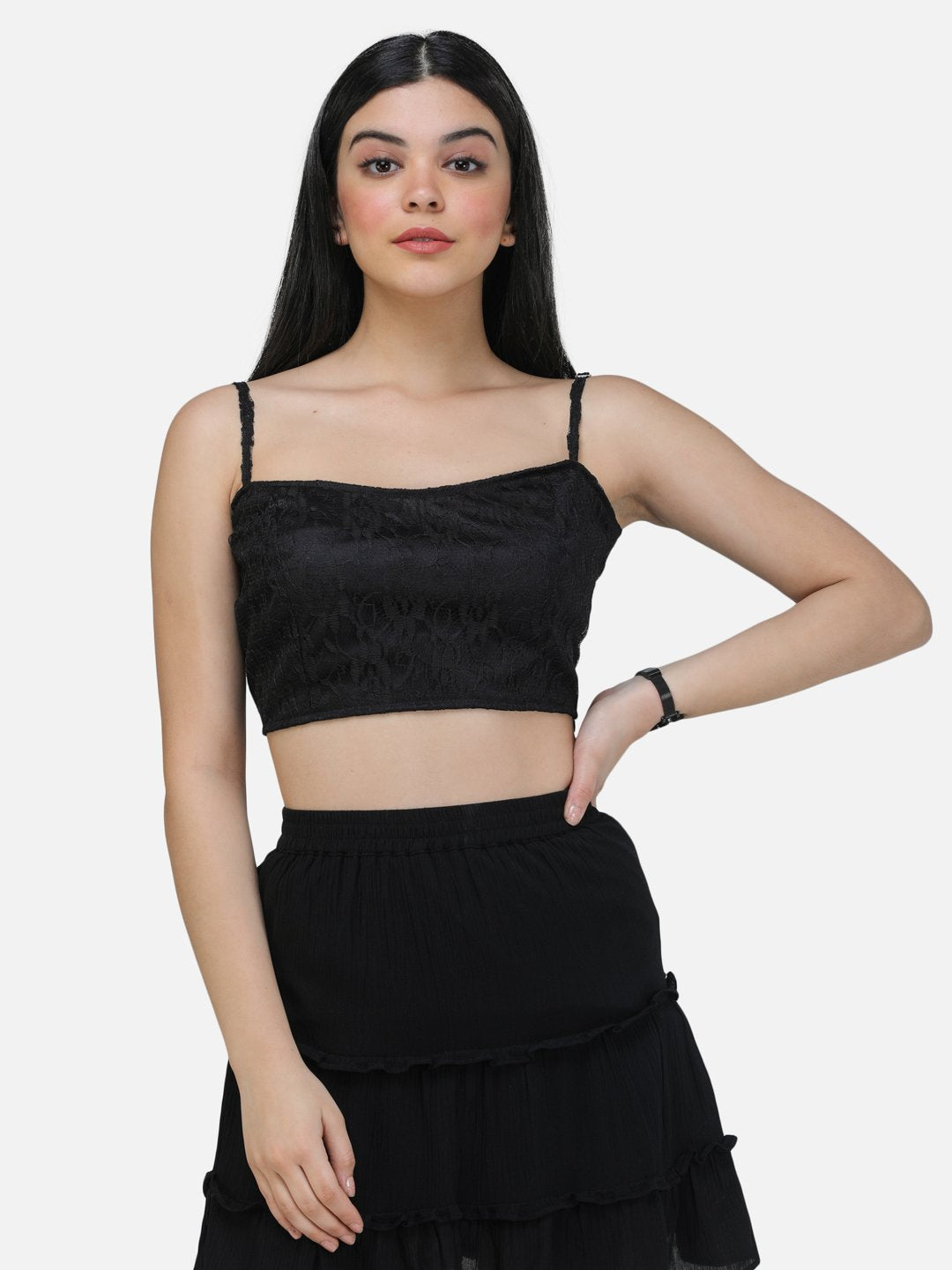 SCORPIUS BLACK NET CROP TOP
