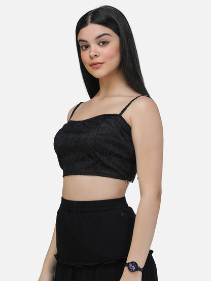 SCORPIUS BLACK NET CROP TOP